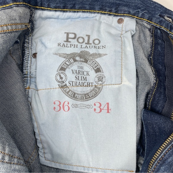 Polo Ralph Lauren Varick Slim Straight Distressed Jeans - Picture 5 of 14